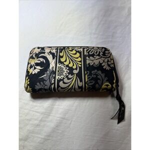Vera Bradley Accordion Wallet Baroque White Yellow & Black EUC Please See Pics